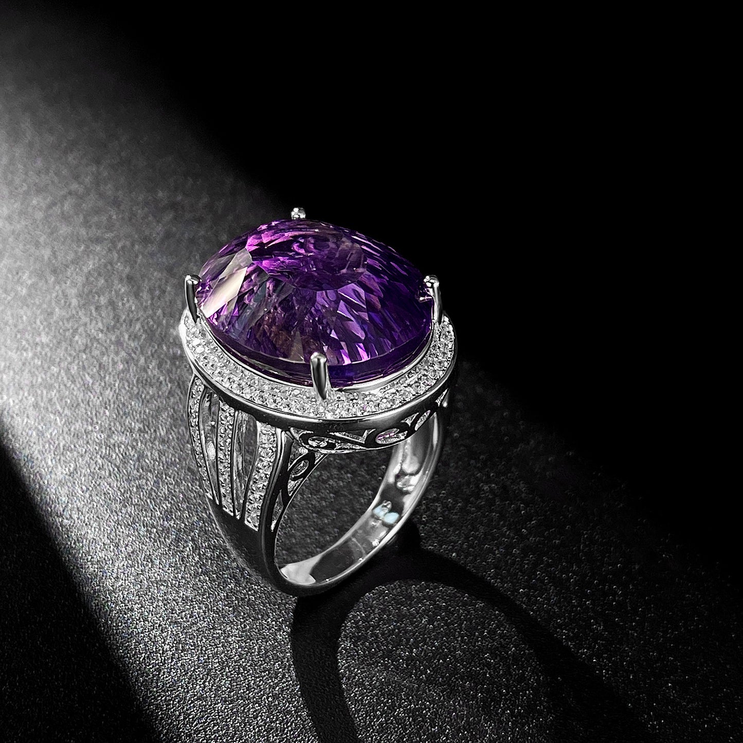 Sterling Silver “Violet Flame” Amethyst Filigree Ring