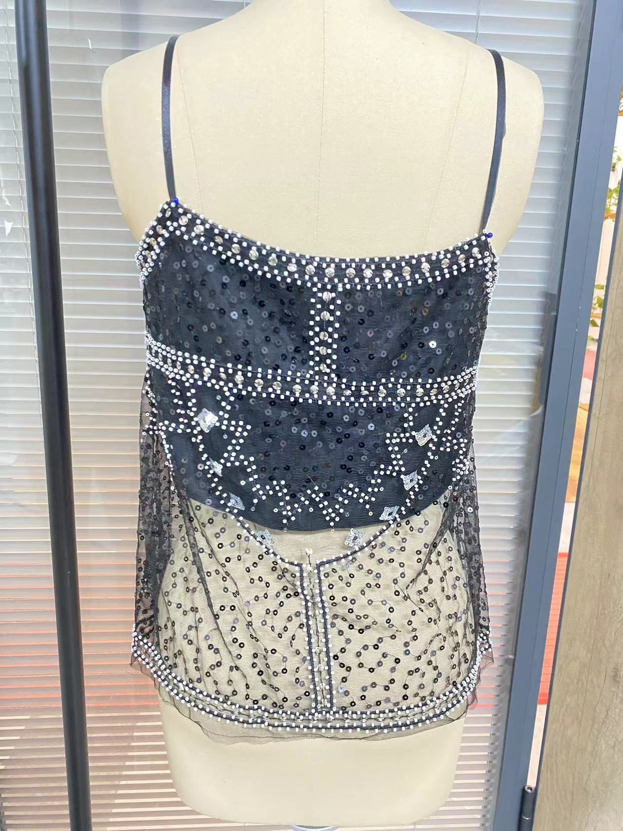 Sexy Butterfly Printed Top V-neck Sleeveless Vest