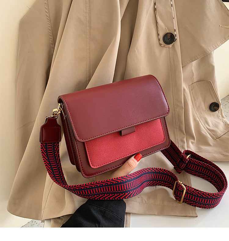 Small Crossbody Bag with Complementary Sturdy Colored Fabric Strap
