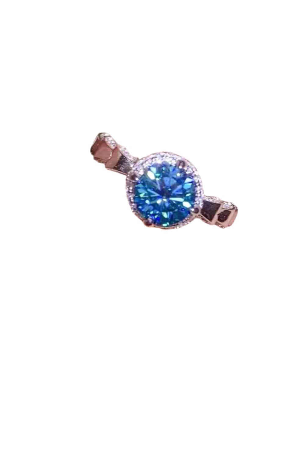 925 Sterling Silver 1 Carat Moissanite Cluster Ring