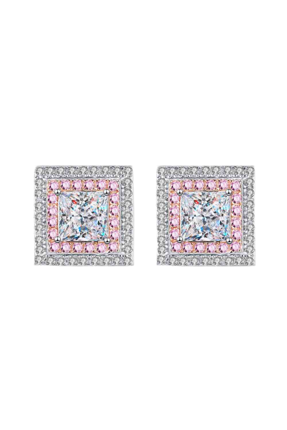 Moissanite Square Stud Earrings