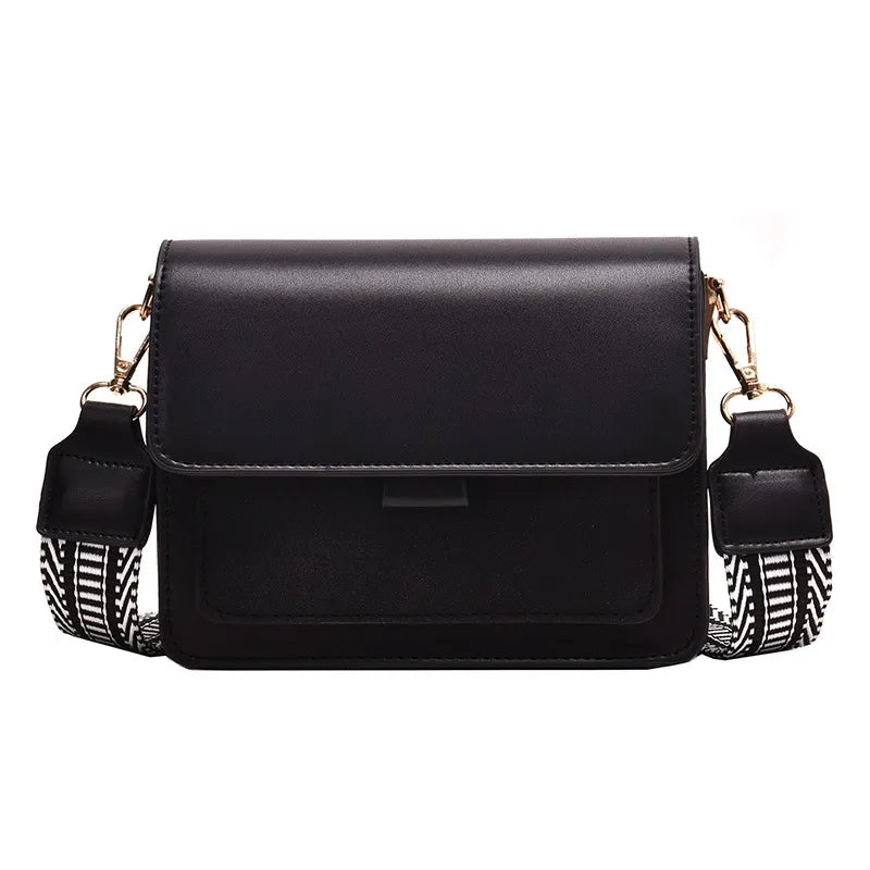 Small Crossbody Bag with Complementary Sturdy Colored Fabric Strap