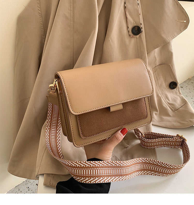 Small Crossbody Bag with Complementary Sturdy Colored Fabric Strap