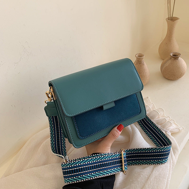Small Crossbody Bag with Complementary Sturdy Colored Fabric Strap