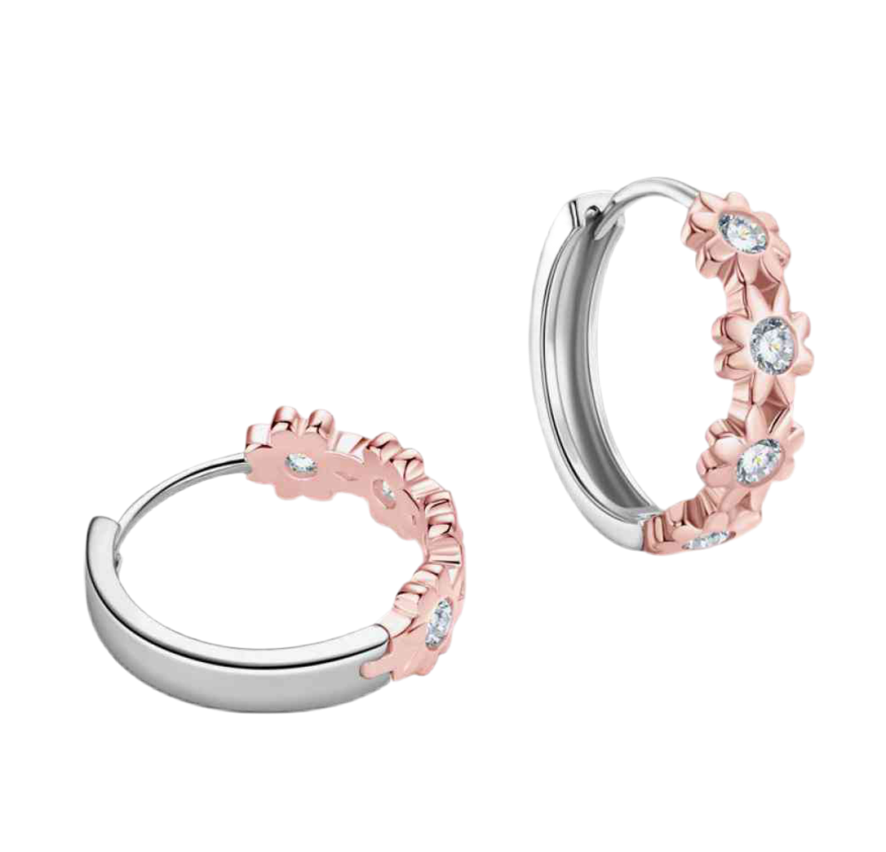 Moissanite 925 Sterling Silver Huggie Earrings