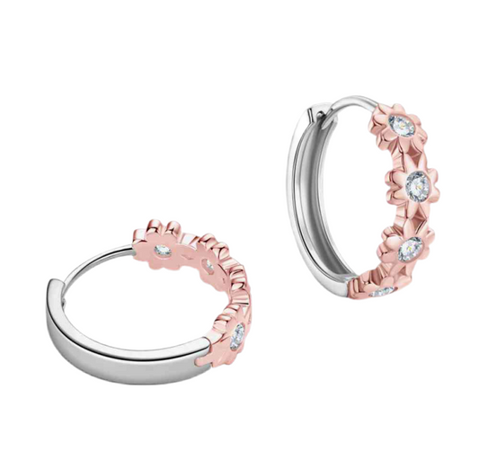 Moissanite 925 Sterling Silver Huggie Earrings