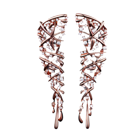 Rose Gold Color Criss-Cross Earrings