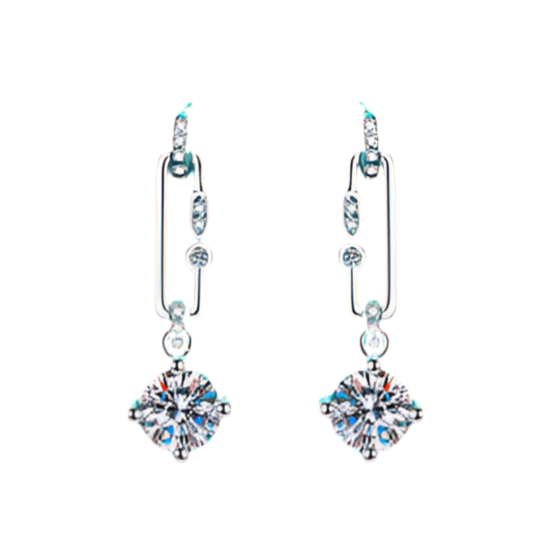 2 Carat Moissanite 925 Sterling Silver Earrings