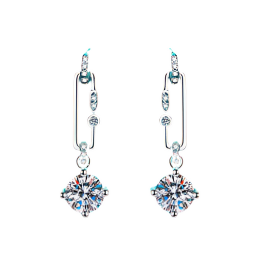 2 Carat Moissanite 925 Sterling Silver Earrings