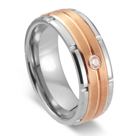 Gold-Plated Tungsten Steel Ring