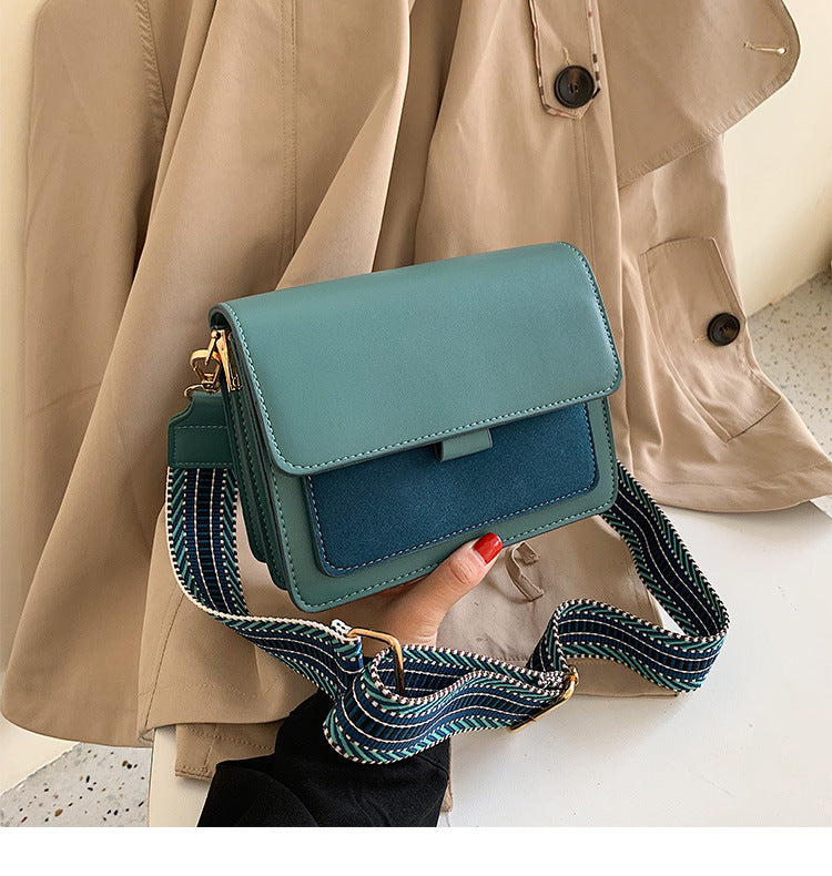 Small Crossbody Bag with Complementary Sturdy Colored Fabric Strap