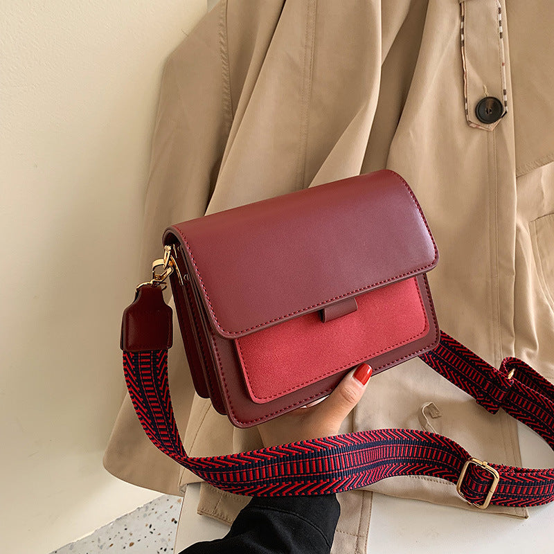 Small Crossbody Bag with Complementary Sturdy Colored Fabric Strap