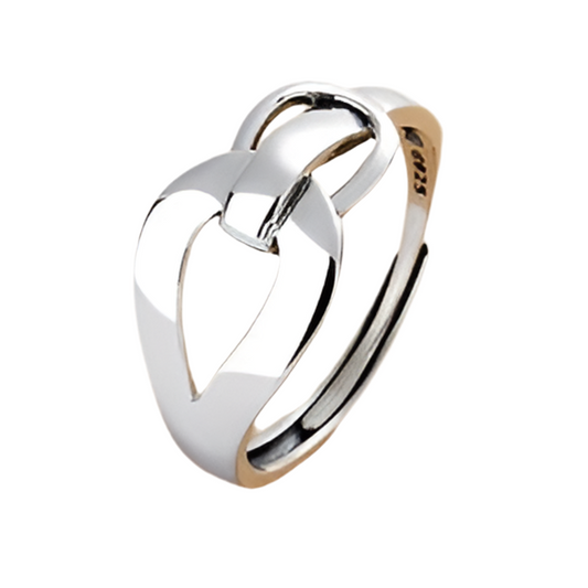 S925 Silver Geometric Buckle Style Adjustable Split Ring
