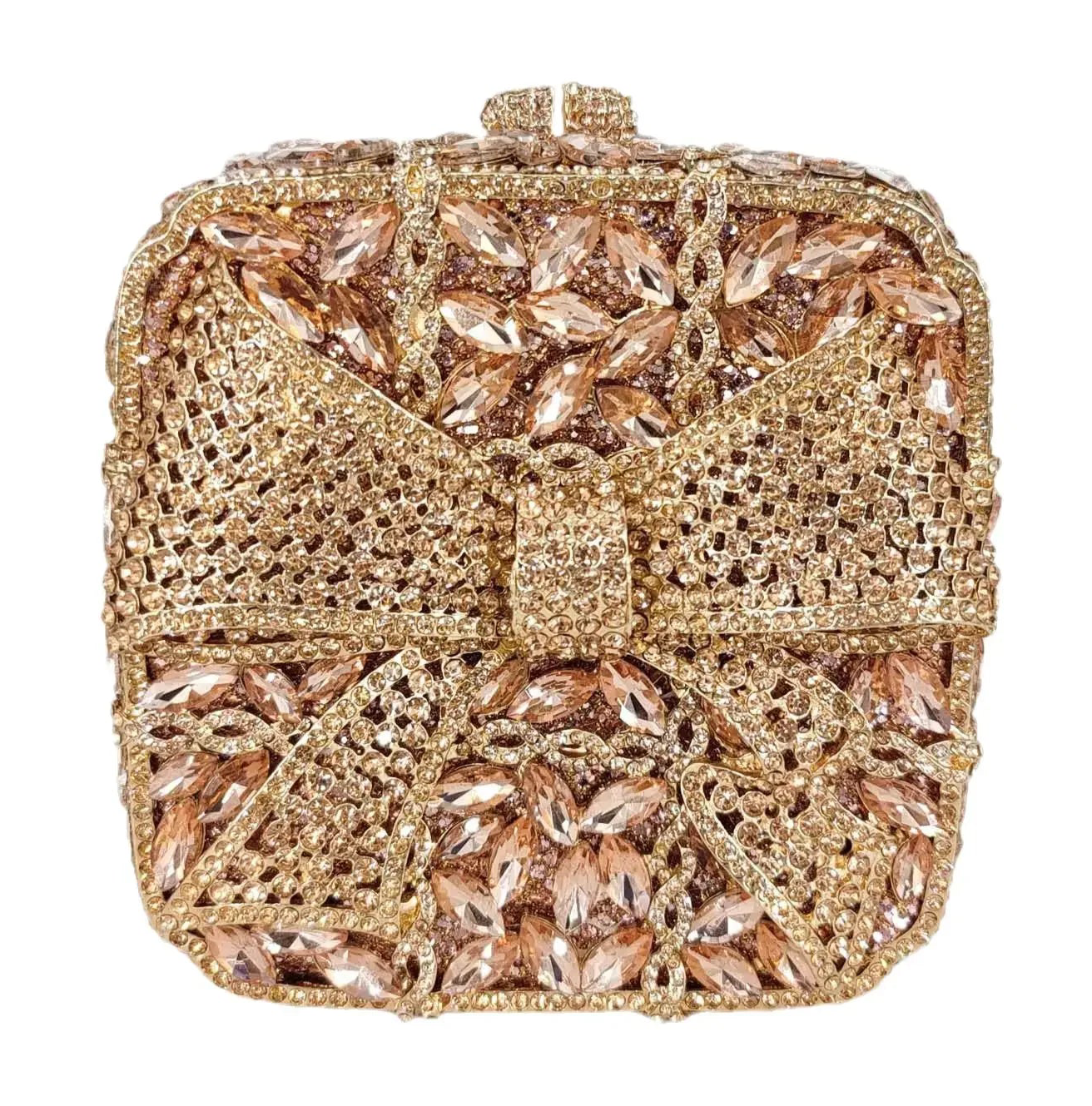 Crystal Party Clutch with Bow Decoration