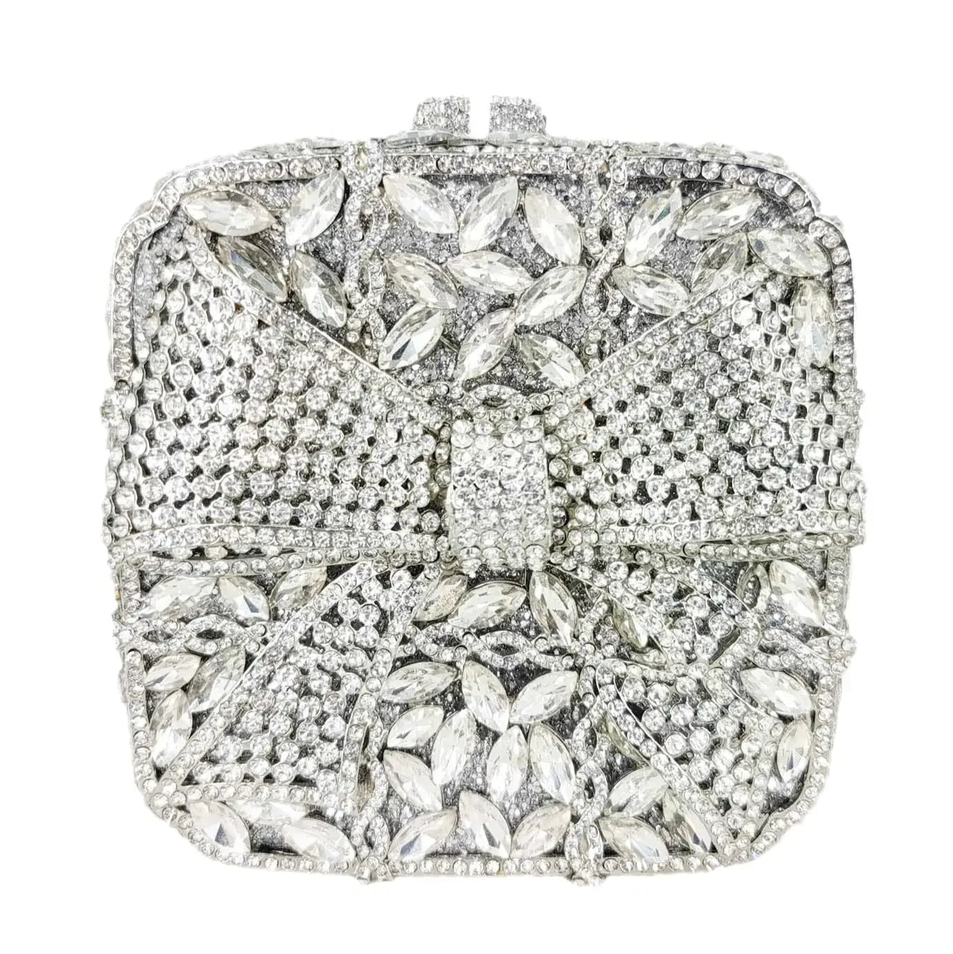 Crystal Party Clutch with Bow Decoration