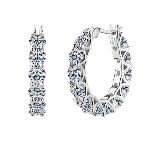 7.2 Carat Moissanite 925 Sterling Silver Earrings