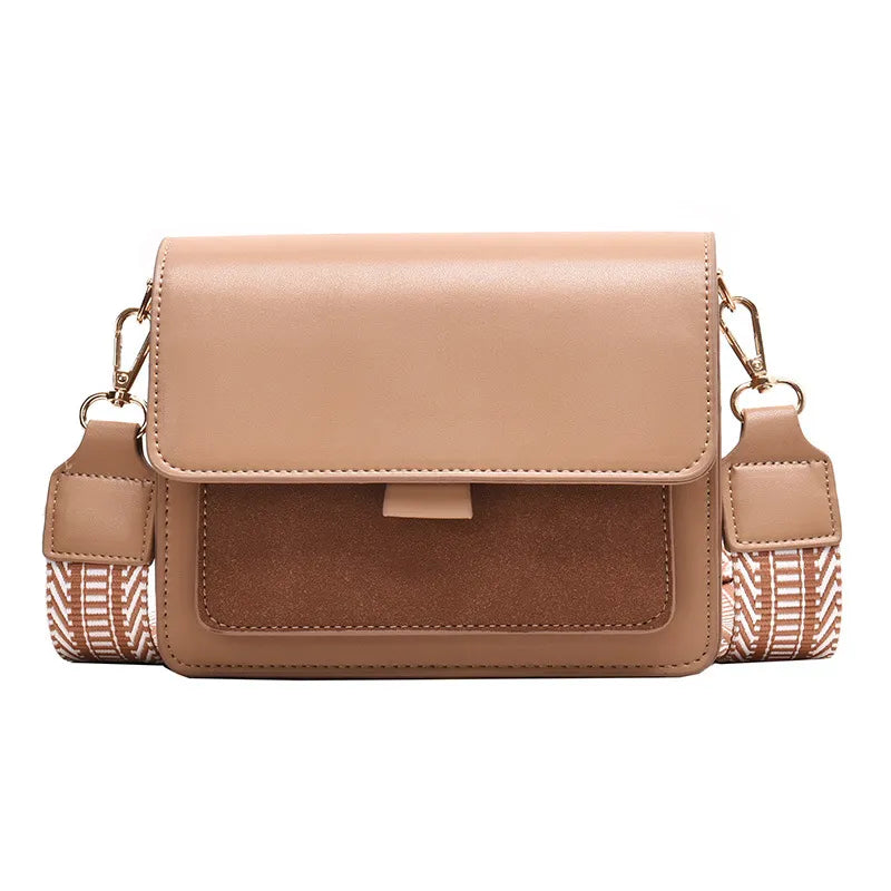 Small Crossbody Bag with Complementary Sturdy Colored Fabric Strap
