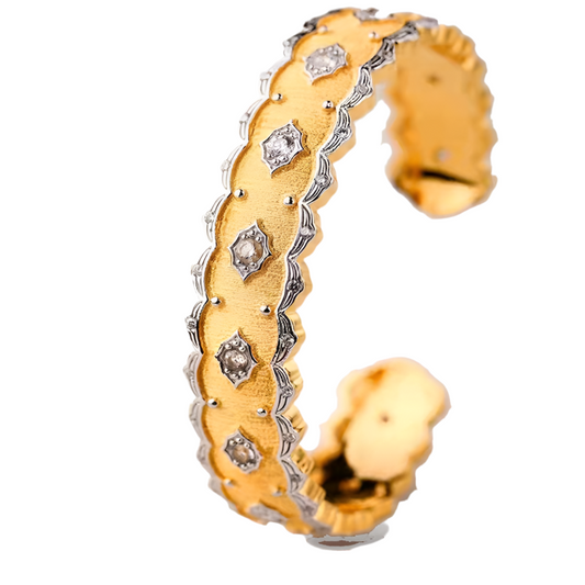 Gold-Plated Sterling Silver S925 Inlaid Gemstone Bracelet