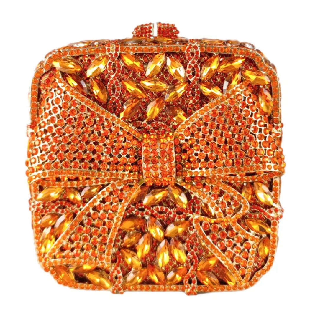 Crystal Party Clutch with Bow Decoration