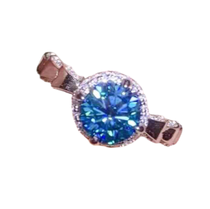 925 Sterling Silver 1 Carat Moissanite Cluster Ring