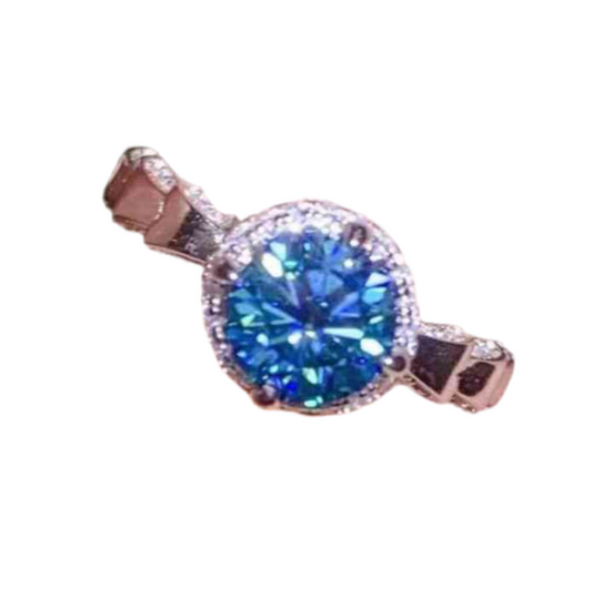 925 Sterling Silver 1 Carat Moissanite Cluster Ring