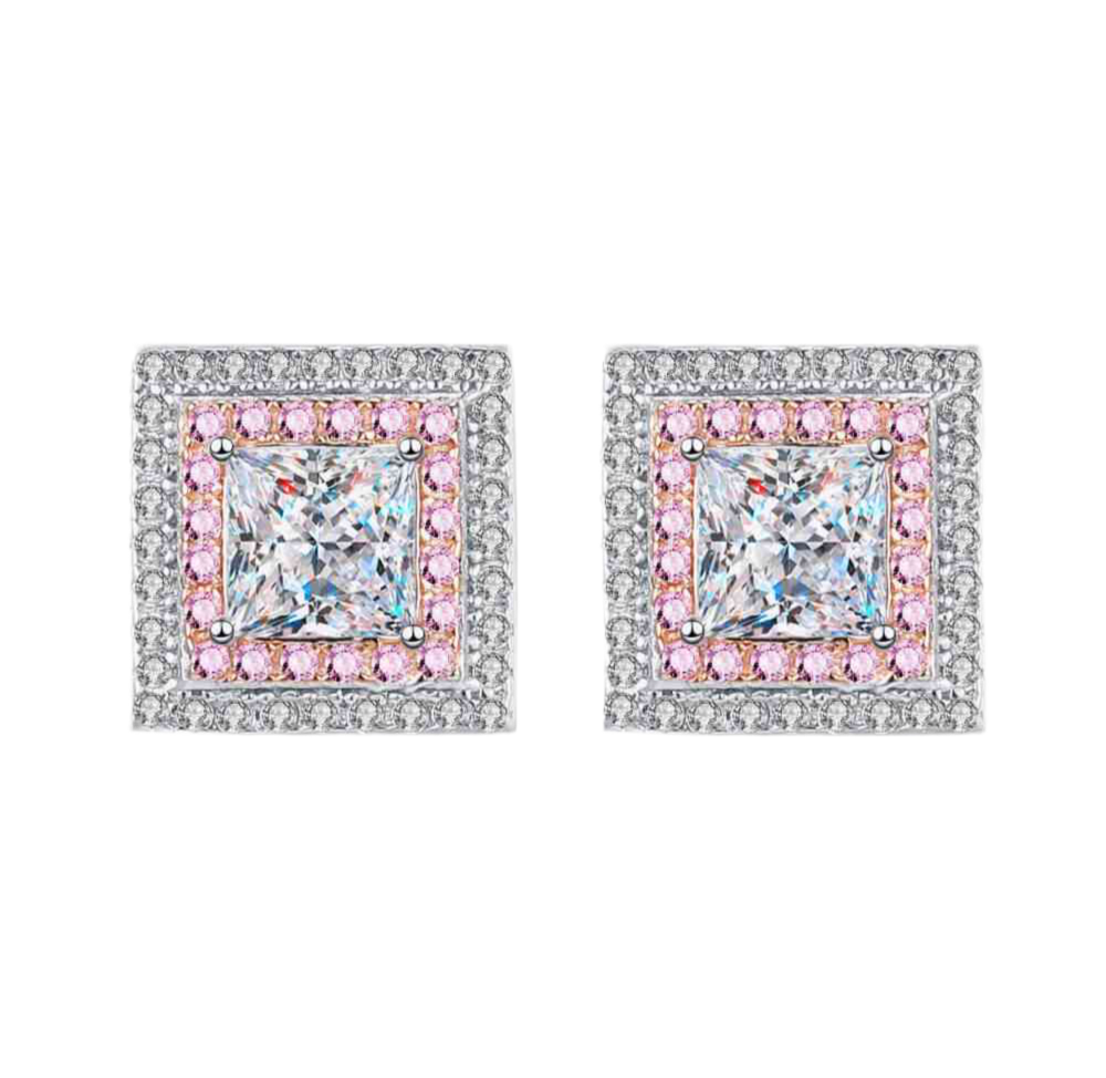 Moissanite Square Stud Earrings