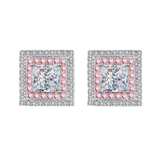 Moissanite Square Stud Earrings