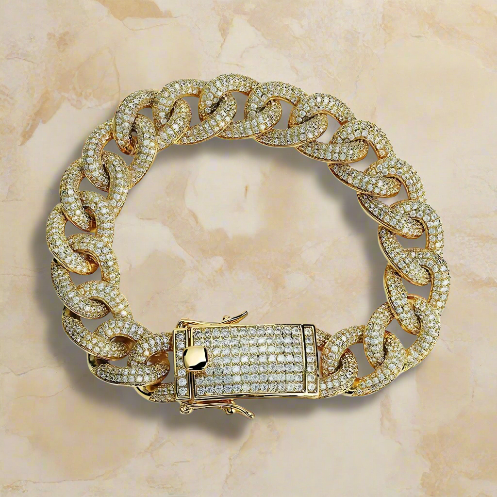 Bold Zirconium Iron Cord Bracelet with Beautiful Sparkling Rectangular Clasp