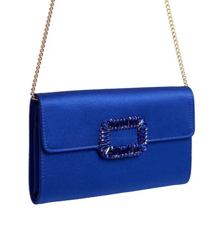Royal Blue Rhinestone Clutch Evening Glamour 2024