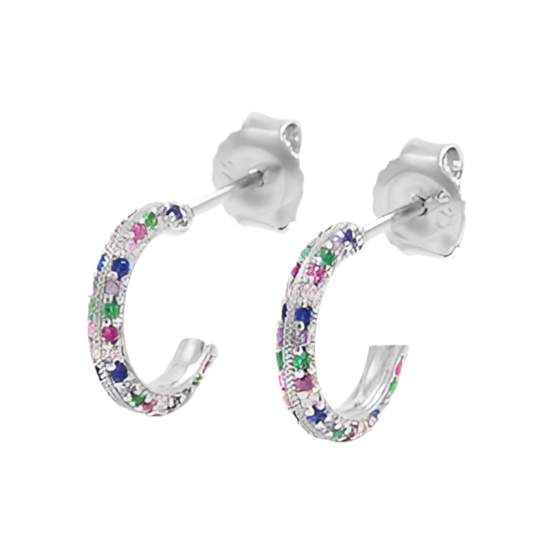 Colorful Sterling Silver .925 Zircon Earrings
