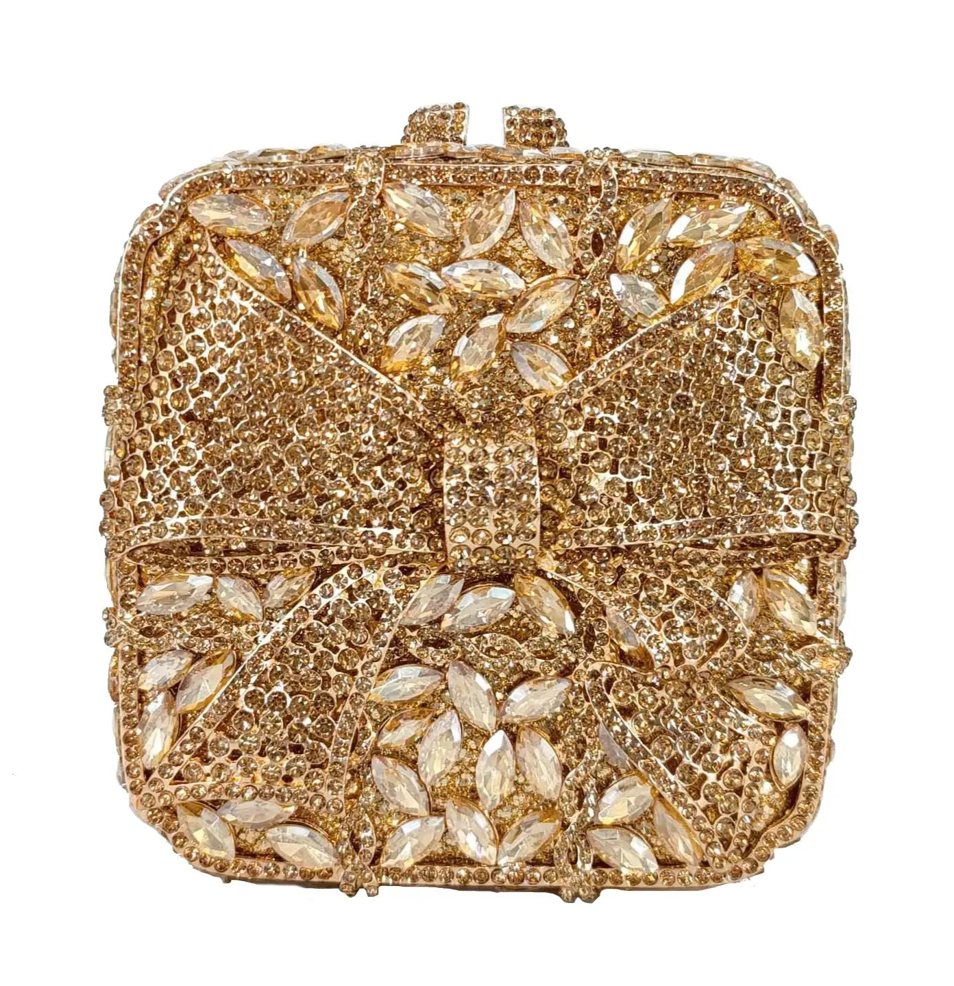 Crystal Party Clutch with Bow Decoration