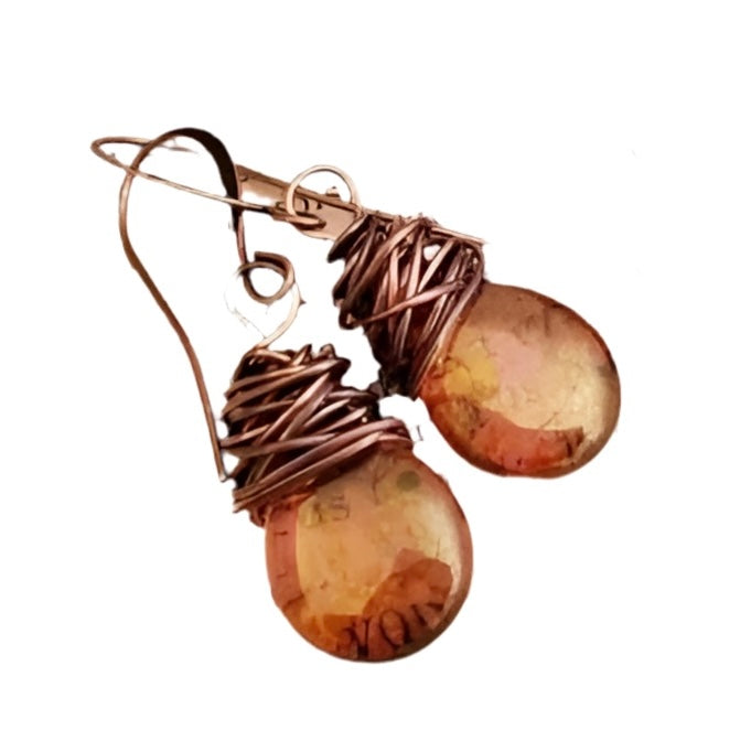 Alloy Gemstone Drop Earrings