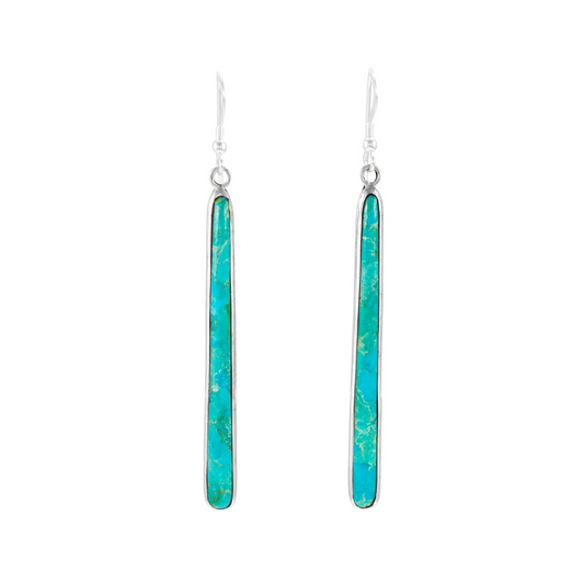 Sterling Silver and Genuine Turquoise Earrings