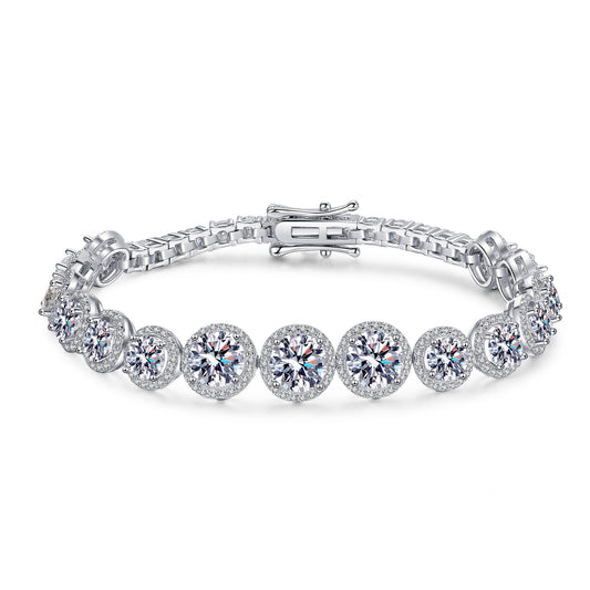 Sterling Silver S925 Full Inlaid Moissanite Bracelet