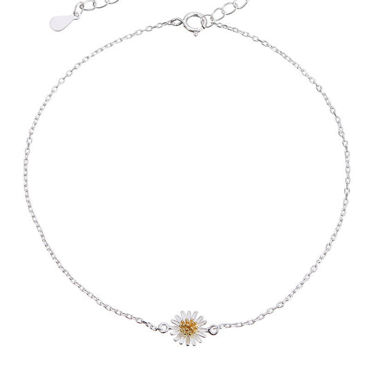 Sterling Silver S925 Mori Style Anklet with Thin Chain