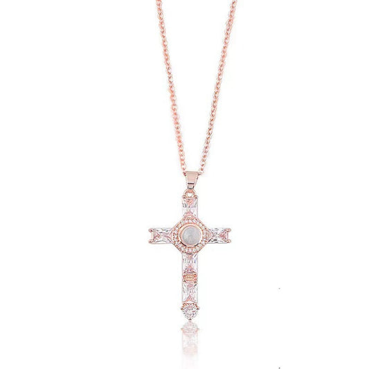 Jewelry Cross-Projection Bronze Necklace